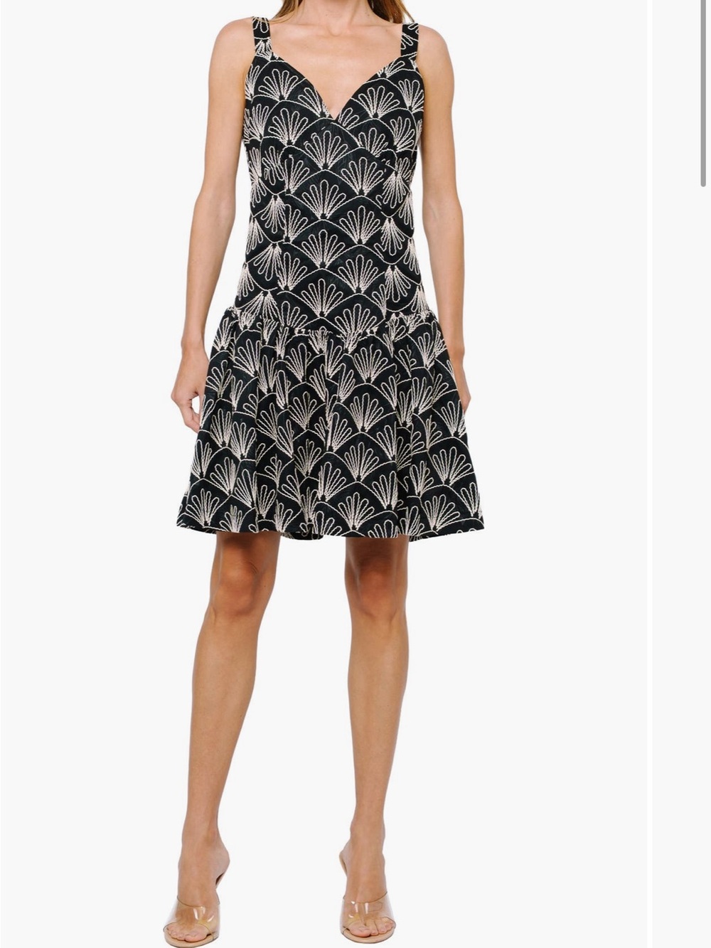 CIEBON Nova Embroidered Fit & Flare Dress NWT Medium Black Cocktail Party